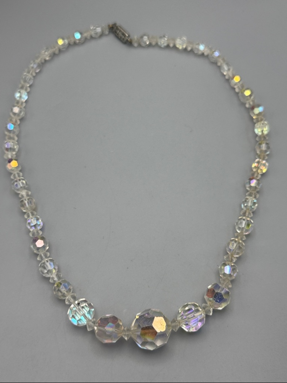 Aurora Crystal Bead Necklace - Iridescent Clear - Picture 5 of 6